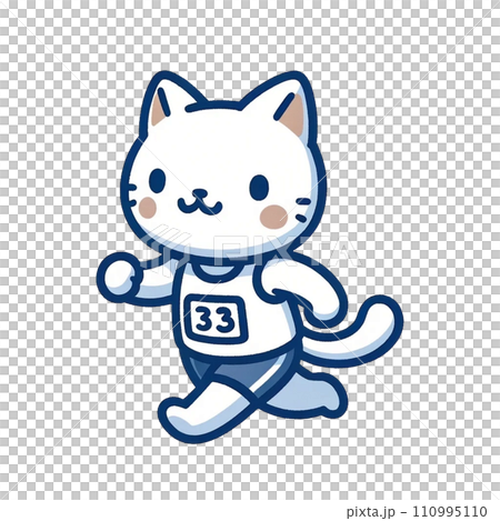 Cat running a marathon AI image 110995110