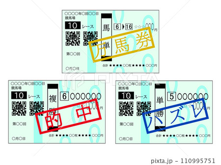 万馬券と的中馬券とハズレ馬券 万馬券と的中馬券とハズレ馬券 110995751