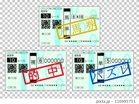 万馬券と的中馬券とハズレ馬券 万馬券と的中馬券とハズレ馬券 110995751