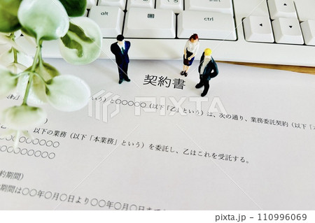契約を交わすビジネスパーソンたち 110996069