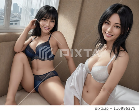 ランジェリーの女性 110996279