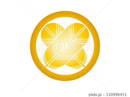 丸に違い鷹の羽ゴールド 丸に違い鷹の羽ゴールド 110996451