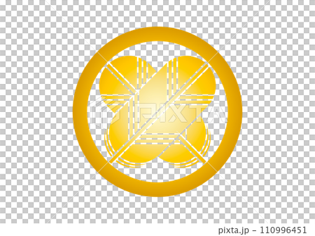 丸に違い鷹の羽ゴールド 丸に違い鷹の羽ゴールド 110996451