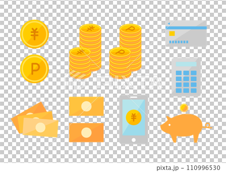 お金に関するイラストアイコン素材 110996530