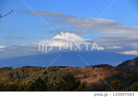 Mt. Fuji as seen from Shuzenji Onsen Town on the Izu Peninsula in Shizuoka Japan 110997003