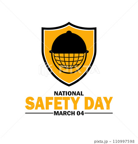 National Safety Day Vector Template Design Illustration 110997598