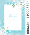 Hello spring vector background with flowers 110997724