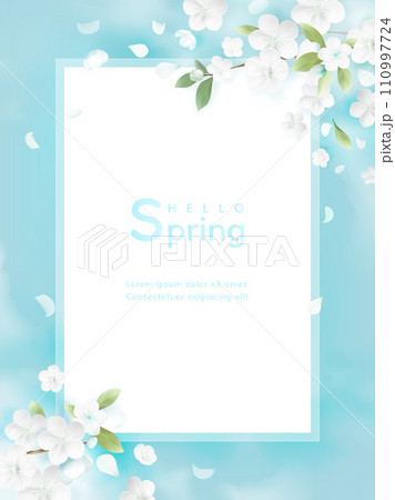 Hello spring vector background with flowers Hello spring vector background with flowers 110997724