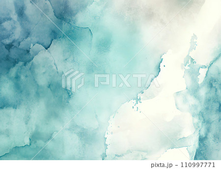 Cyan watercolor texture background for cards Cyan watercolor texture background for cards 110997771