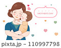 Card on mothers day mother holding baby vector for happy mothers day background 110997798