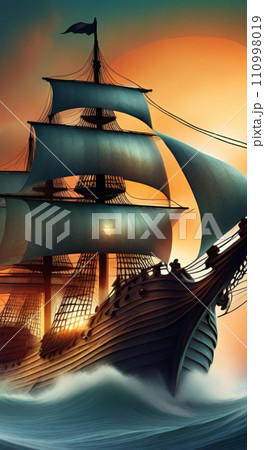 Ship in sea wave wallpapers for I pad, Notebook cover, I phone, tab mobile high quality images 110998019