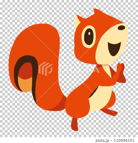 手描きのかわいいリスキャラクター18 (手を合わせるポーズ) 手描きのかわいいリスキャラクター18 (手を合わせるポーズ) 110998101