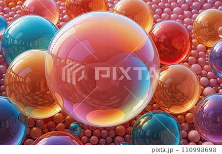Vibrant Spheres A Dance of Color and Light  110998698