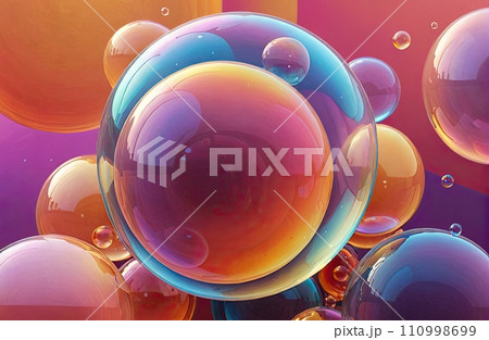 Vibrant Spheres A Dance of Color and Light  110998699