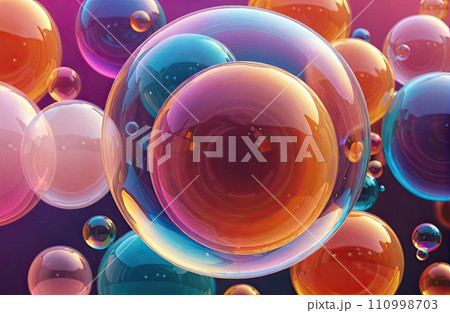 Vibrant Spheres A Dance of Color and Light  110998703
