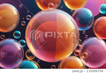 Vibrant Spheres A Dance of Color and Light  110998704