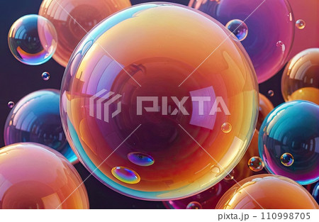 Vibrant Spheres A Dance of Color and Light  110998705