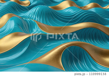 Cyan and Gold wave texture Cyan and Gold wave texture 110999138