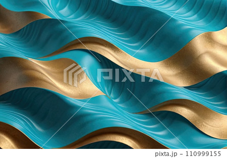 Cyan and Gold wave texture Cyan and Gold wave texture 110999155