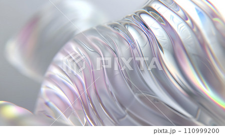 イリデッセント光沢を纏う抽象的なシルバーテクスチャ 110999200