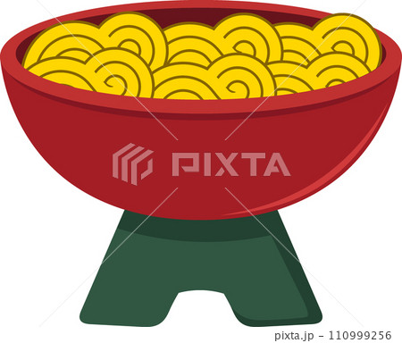 illustration of Japanese food icon, a bowl of delicious ramen noodles in a bowl illustration of Japanese food icon, a bowl of delicious ramen noodles in a bowl 110999256