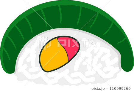 illustration of Japanese food icon, sushi rice balls with delicious vegetables 110999260