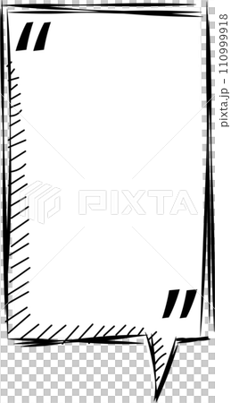 Black and white speech bubble balloon with quotation marks, icon sticker memo keyword planner text box banner, flat png transparent element design 110999918