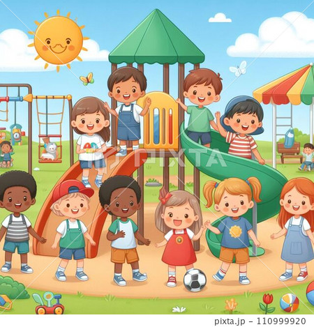 children playing in the park(AI-generate) 110999920