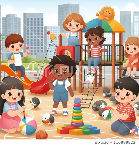 kids playing in the playground(AI-generate) 110999922