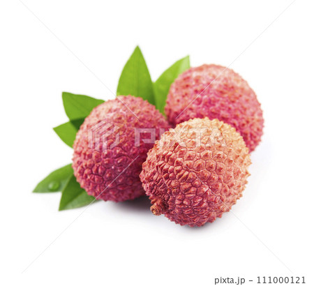 Lychee . Tropical fruits on white backgrounds Lychee . Tropical fruits on white backgrounds 111000121