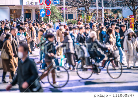 日本の東京都市景観JN.1…零マの渋谷に再びマ姿…拡大の元凶…危険運転自転車増…マ不要・換気＝27日 111000847