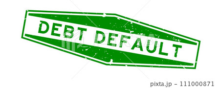 Grunge green debt default word hexagon rubber seal stamp on white background Grunge green debt default word hexagon rubber seal stamp on white background 111000871