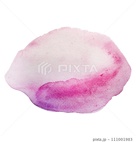 Pink watercolor splash spot. Hand painted isolated on white background. For cards, banner, poster 111001983
