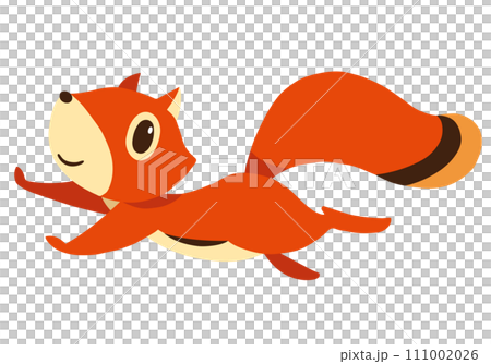 手描きのかわいいリスキャラクター20 (走るポーズ) 手描きのかわいいリスキャラクター20 (走るポーズ) 111002026