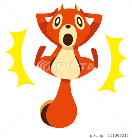 手描きのかわいいリスキャラクター25 (驚く、びっくりポーズ) 手描きのかわいいリスキャラクター25 (驚く、びっくりポーズ) 111002033