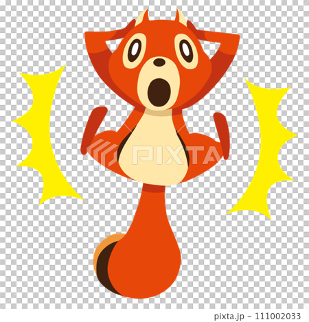 手描きのかわいいリスキャラクター25 (驚く、びっくりポーズ) 手描きのかわいいリスキャラクター25 (驚く、びっくりポーズ) 111002033