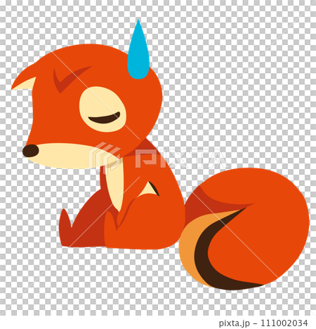 Hand-drawn cute squirrel character 26 (depressed pose) Hand-drawn cute squirrel character 26 (depressed pose) 111002034