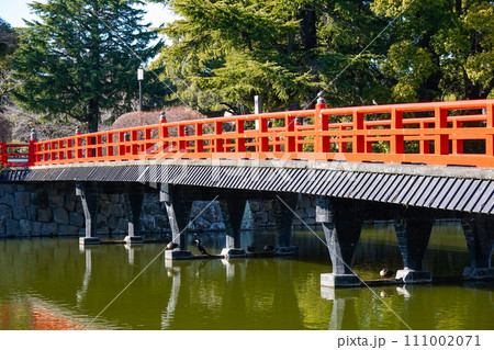 小田原城二の丸東堀に架かる学橋(神奈川県小田原市) 小田原城二の丸東堀に架かる学橋(神奈川県小田原市) 111002071