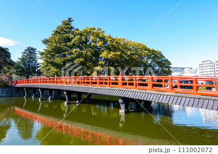 小田原城二の丸東堀に架かる学橋(神奈川県小田原市) 小田原城二の丸東堀に架かる学橋(神奈川県小田原市) 111002072