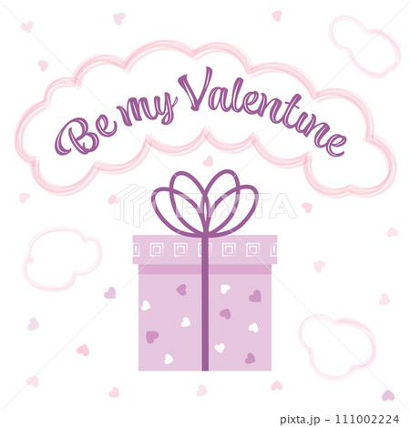 Be my valentine gift box with clouds and hearts background Be my valentine gift box with clouds and hearts background 111002224