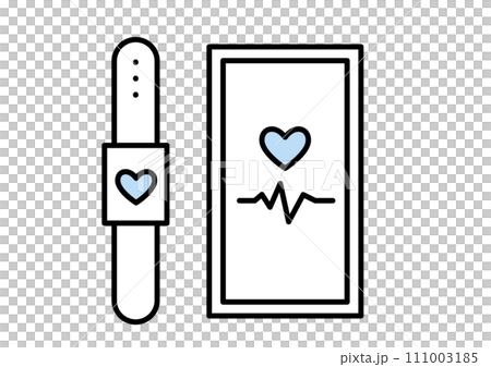 使用穿戴式裝置和智慧型手機進行健康管理的形象 使用穿戴式裝置和智慧型手機進行健康管理的形象 111003185