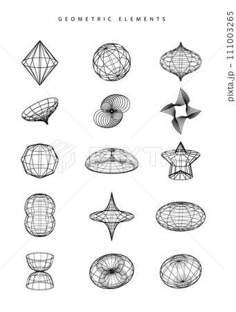 shapes wireframe wavy geometric perspective flat 111003265