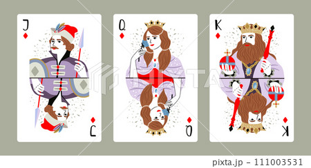 King, Queen, Jack of Diamonds deck set 111003531