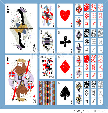 Collection of designers playing cards, full deck 111003652