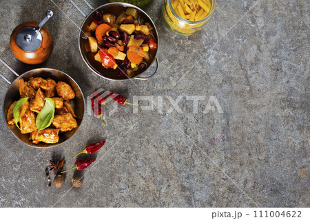 fried meat with bean and spice fried meat with bean and spice 111004622