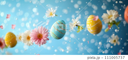 Easter Eggs and Spring Flowers Garland Easter Eggs and Spring Flowers Garland 111005737