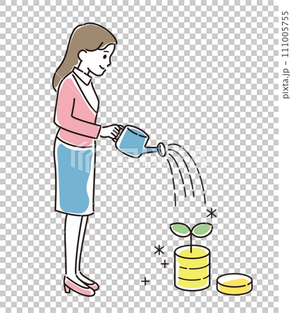一名婦女增加資產的插圖 2 澆水 111005755