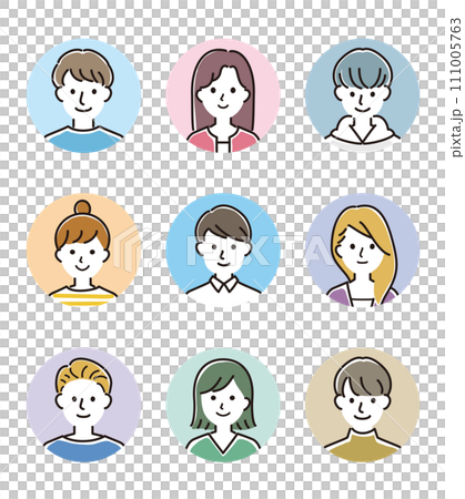 男女のベクターアイコンセット 男女のベクターアイコンセット 111005763