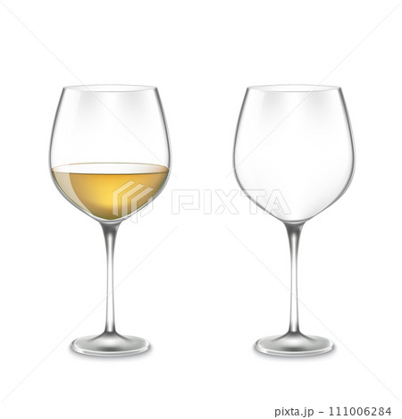 Transparency wine glass empty and full 111006284