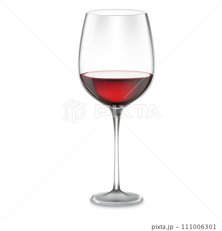 Transparent wineglass with red wine. 111006301